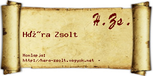 Héra Zsolt névjegykártya